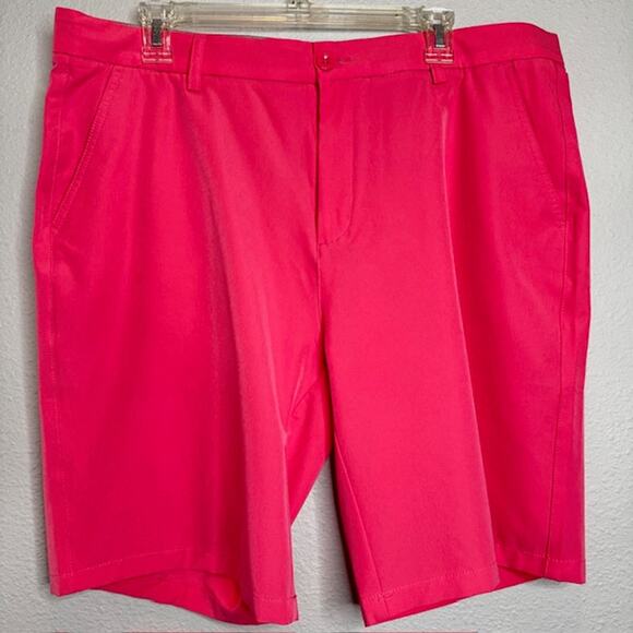 Hreski Mens Performance Golf Shorts Rose Size 36 Button Front With Pockets - Picture 1 of 8
